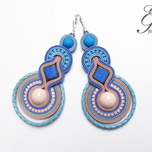 SF256 Rózsaszín ezüsttel sujtás fülbevaló - Meska.hu