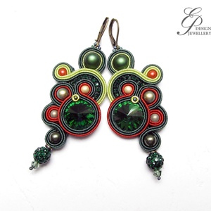 SF257 Zöldes sujtás fülbevaló - Meska.hu