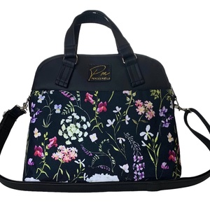 Fekete tátika virágos  LILLA váll és oldaltáska - táska & tok - kézitáska & válltáska - vállon átvethető táska - Meska.hu