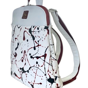KÉSZLETEN! Egyedi bőr hátizsák - Inspired by Pollock - táska & tok - hátizsák - hátizsák - Meska.hu