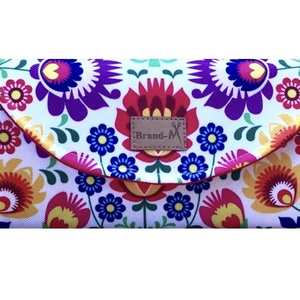 Színes virágos vízálló �KRISZTI kártyatartós női pénztárca - Meska.hu