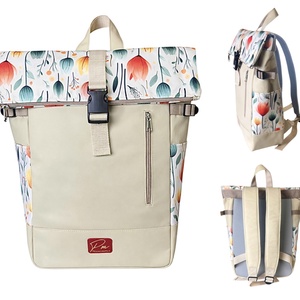 Tulipános Roll up laptop hátizsák/hátizsák, Táska & Tok, Laptoptáska, laptop hátizsák, Varrás, MESKA