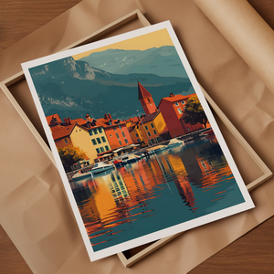 Utazás Annecy-ba: Varázslatos Travel Poster Falikép  - otthon & életmód - dekoráció - kép & falikép - poszter - Meska.hu