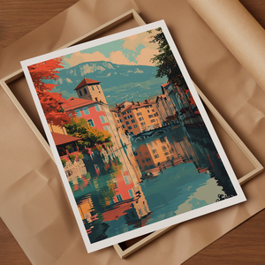 Utazás Annecy-ba: Varázslatos Travel Poster Falikép  - otthon & életmód - dekoráció - kép & falikép - poszter - Meska.hu