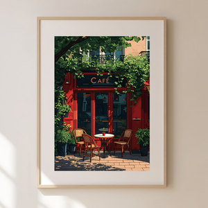 Párizsi Élmény Otthon: Francia Kávézó ihletésű Travel Poster Falikép, Művészet, Grafika & Illusztráció, Művészi nyomat, Fotó, grafika, rajz, illusztráció, MESKA