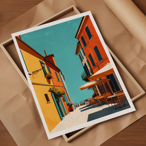 Olaszország Bája Otthon: Egyedi Travel Poster Falikép - művészet - grafika & illusztráció - művészi nyomat - Meska.hu
