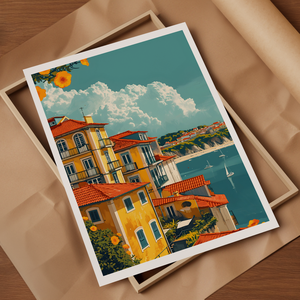 Lisszabon Varázsa Otthon: Egyedi Travel Poster falikép - otthon & életmód - dekoráció - kép & falikép - poszter - Meska.hu