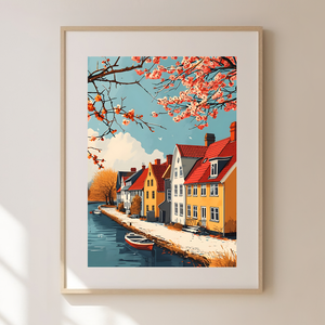 Stockholm Eleganciája Otthon: Egyedi Travel Poster Falikép, Otthon & Életmód, Dekoráció, Kép & Falikép, Poszter, Fotó, grafika, rajz, illusztráció, MESKA