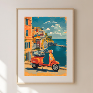 Olaszország Bája Otthon: Egyedi Travel Poster Falikép, Otthon & Életmód, Dekoráció, Kép & Falikép, Poszter, Fotó, grafika, rajz, illusztráció, MESKA