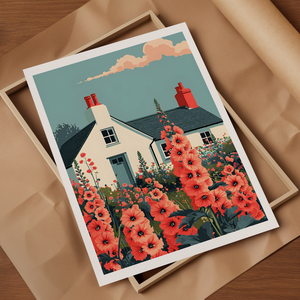 Angol Cottage Báj Otthon: Egyedi Travel Poster Falikép - otthon & életmód - dekoráció - kép & falikép - poszter - Meska.hu