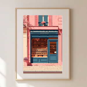 Varázslatos Párizsi Hangulat: Francia Cukrászda Ihletésű Travel Poster Falikép, Otthon & Életmód, Dekoráció, Kép & Falikép, Poszter, Fotó, grafika, rajz, illusztráció, MESKA