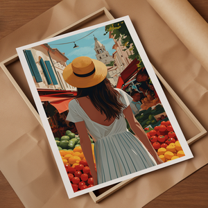 Élvezze a Francia Piaci Hangulatot: Travel Poster Falikép - otthon & életmód - dekoráció - kép & falikép - poszter - Meska.hu