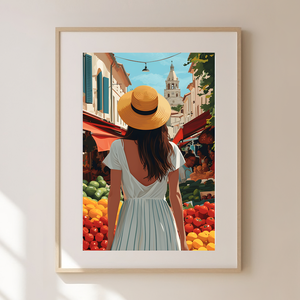 Élvezze a Francia Piaci Hangulatot: Travel Poster Falikép, Otthon & Életmód, Dekoráció, Kép & Falikép, Poszter, Fotó, grafika, rajz, illusztráció, MESKA