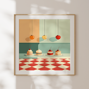 Édes Kulináris Művészet: Francia Sütemény Ihletésű Falikép (20x20 cm), Otthon & Életmód, Dekoráció, Kép & Falikép, Poszter, Fotó, grafika, rajz, illusztráció, MESKA