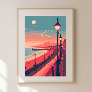 Ébredjen Brighton Varázsában: Travel Poster Falikép, Otthon & Életmód, Dekoráció, Kép & Falikép, Poszter, Fotó, grafika, rajz, illusztráció, MESKA