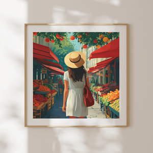 Élvezze a Francia Piaci Hangulatot: Travel Poster Falikép, Otthon & Életmód, Dekoráció, Kép & Falikép, Poszter, Fotó, grafika, rajz, illusztráció, MESKA