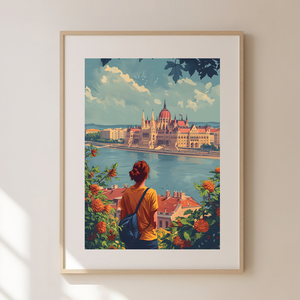 Fedezze fel Budapest Varázsát: Travel Poster Falikép, Művészet, Grafika & Illusztráció, Művészi nyomat, Fotó, grafika, rajz, illusztráció, MESKA