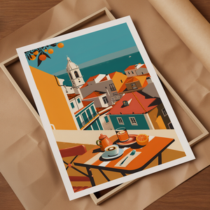 Portugália Inspirálta Travel Poster  Egyedi és Hangulatos Dekoráció - művészet - grafika & illusztráció - művészi nyomat - Meska.hu