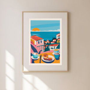 Portugália Inspirálta Travel Poster  Egyedi és Hangulatos Dekoráció, Művészet, Grafika & Illusztráció, Művészi nyomat, Fotó, grafika, rajz, illusztráció, MESKA