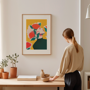 Nő Virággal Absztrakt Kép  Elegáns Falikép, Otthon & Életmód, Dekoráció, Kép & Falikép, Poszter, Fotó, grafika, rajz, illusztráció, MESKA