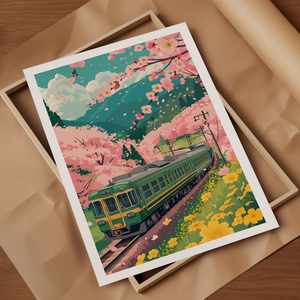 Japán Inspirálta Falikép  Idilli Táj  a Cseresznyevirág Kíséretében digitális és nyomtatott változatban - otthon & életmód - dekoráció - kép & falikép - poszter - Meska.hu