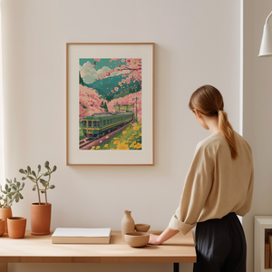 Japán Inspirálta Falikép  Idilli Táj  a Cseresznyevirág Kíséretében digitális és nyomtatott változatban, Otthon & Életmód, Dekoráció, Kép & Falikép, Poszter, Fotó, grafika, rajz, illusztráció, MESKA