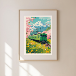 Japán Inspirálta Falikép  Fuji-hegy és Cseresznyevirágok - otthon & életmód - dekoráció - kép & falikép - poszter - Meska.hu