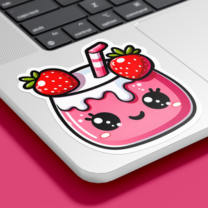 Kawaii Epres turmix matrica - Friss és vidám dekoráció minden felületre, Otthon & Életmód, Papír írószer, Matrica, matrica csomag, Fotó, grafika, rajz, illusztráció, MESKA