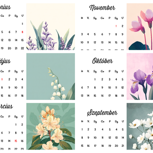 2025-ös Virágos asztali naptár � A5 és A6 méretben - otthon & életmód - dekoráció - fali és függő dekoráció - falinaptár & öröknaptár - Meska.hu