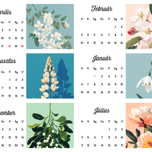 2025-ös Virágos asztali naptár � A5 és A6 méretben - otthon & életmód - dekoráció - fali és függő dekoráció - falinaptár & öröknaptár - Meska.hu