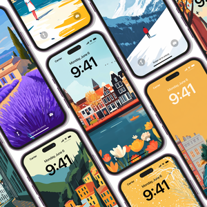 Travel Poster Stílusú Mobiltelefon Háttérképek  24 Darabos Csomag - művészet - grafika & illusztráció - digitális - Meska.hu