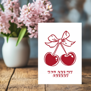 Valentin-napi képeslap - You Are My Cherry, Otthon & Életmód, Papír írószer, Képeslap, üdvözlőlap, Ajándékozás kellékei, Fotó, grafika, rajz, illusztráció, MESKA