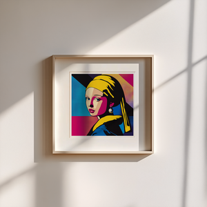Jan Vermeer van Delft ihlette Pop-Art Falikép  A Klasszikus Újraértelmezése - művészet - grafika & illusztráció - művészi nyomat - Meska.hu