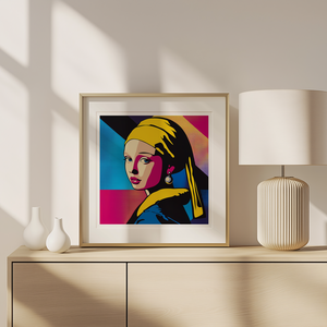 Jan Vermeer van Delft ihlette Pop-Art Falikép  A Klasszikus Újraértelmezése - művészet - grafika & illusztráció - művészi nyomat - Meska.hu