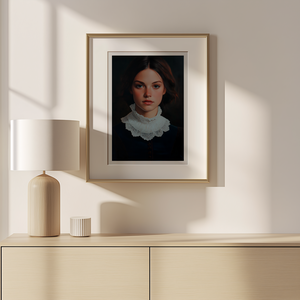 Jan van Eyck ihlette Reneszánsz Női Portré  Exkluzív Művészeti Kivitel, Művészet, Grafika & Illusztráció, Művészi nyomat, Fotó, grafika, rajz, illusztráció, MESKA