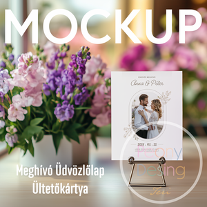 Tavaszi Hangulatú Képeslap  Kártya Mockup PSD/PNG, Művészet, Grafika & Illusztráció, Digitális, Fotó, grafika, rajz, illusztráció, MESKA