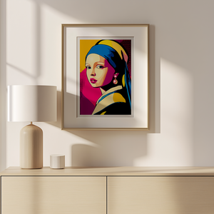 Jan Vermeer van Delft ihlette Pop-Art Falikép  A Klasszikus Újraértelmezése - művészet - grafika & illusztráció - művészi nyomat - Meska.hu
