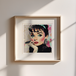 Exkluzív Audrey Hepburn Pop-Art Falikép  Digitális Letöltés és 21x21 cm-es Nyomtatott Nyomat, Művészet, Grafika & Illusztráció, Művészi nyomat, Fotó, grafika, rajz, illusztráció, MESKA