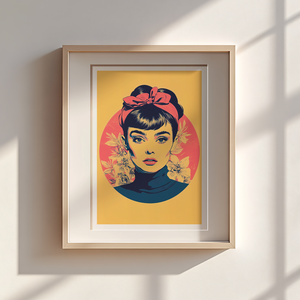 Exkluzív Audrey Hepburn Pop-Art Falikép � Digitális Letöltés és 21x21 cm-es Nyomtatott Nyomat, Művészet, Grafika & Illusztráció, Művészi nyomat, Fotó, grafika, rajz, illusztráció, MESKA