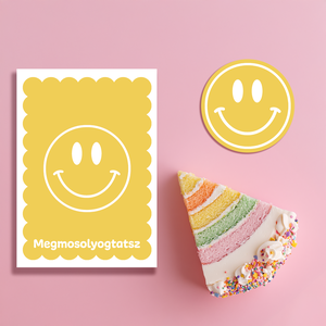 Megmosolyogtatsz képeslap matricával  egyedi dizájn, amitől garantáltan mosolyogni fogsz!, Otthon & Életmód, Papír, írószer, Ajándékozás kellékei, Képeslap, üdvözlőlap, Fotó, grafika, rajz, illusztráció, MESKA