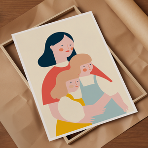 Három szív  Anyák gyermekeikkel mini print sorozatból - otthon & életmód - dekoráció - kép & falikép - poszter - Meska.hu