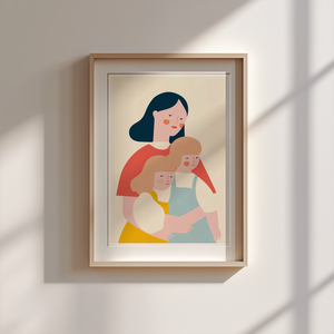 Három szív  Anyák gyermekeikkel mini print sorozatból - otthon & életmód - dekoráció - kép & falikép - poszter - Meska.hu