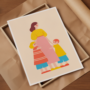 Melletted  Anyák gyermekeikkel mini print sorozatból - otthon & életmód - dekoráció - kép & falikép - poszter - Meska.hu