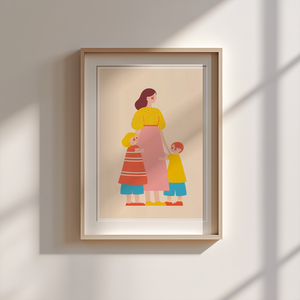 Melletted  Anyák gyermekeikkel mini print sorozatból - otthon & életmód - dekoráció - kép & falikép - poszter - Meska.hu