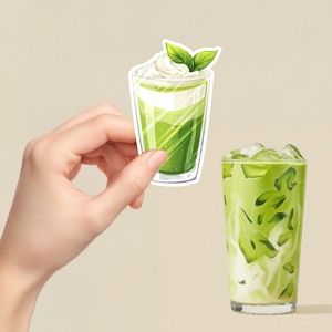 Matcha Latte Matrica  Egyedi Vinyl Matrica Kültéri Használatra is - Meska.hu