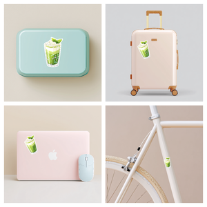 Matcha Latte Matrica  Egyedi Vinyl Matrica Kültéri Használatra is - otthon & életmód - papír, írószer - matrica, matrica csomag - Meska.hu