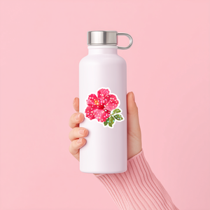 Hibiszkusz virág  vízálló matrica, a trópusok színeivel - otthon & életmód - papír, írószer - matrica, matrica csomag - Meska.hu
