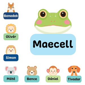 Egyedi névvel ellátott iskolai címke csomag  vízálló, mosogatógépálló, állatos matricák - otthon & életmód - papír, írószer - matrica, matrica csomag - Meska.hu