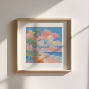 Palm Beach Dreamin  Trópusi hangulatú falikép, Művészet, Grafika & Illusztráció, Művészi nyomat, Fotó, grafika, rajz, illusztráció, MESKA
