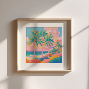 Palm Beach Dreamin  Trópusi hangulatú falikép, Művészet, Grafika & Illusztráció, Művészi nyomat, Fotó, grafika, rajz, illusztráció, MESKA